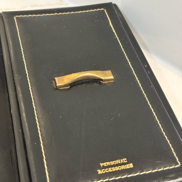 Vintage Men’s Valet Tray Dresser Caddy Black Leather Organizer - Picture 4 of 7